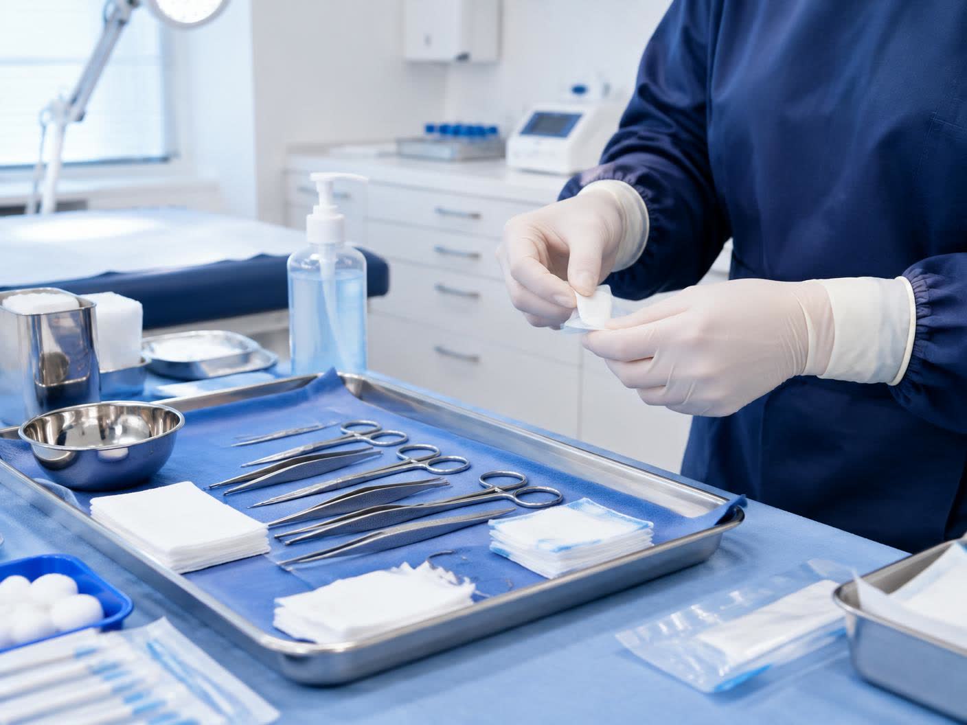 Ambiente preparado para pequena cirurgia ambulatorial