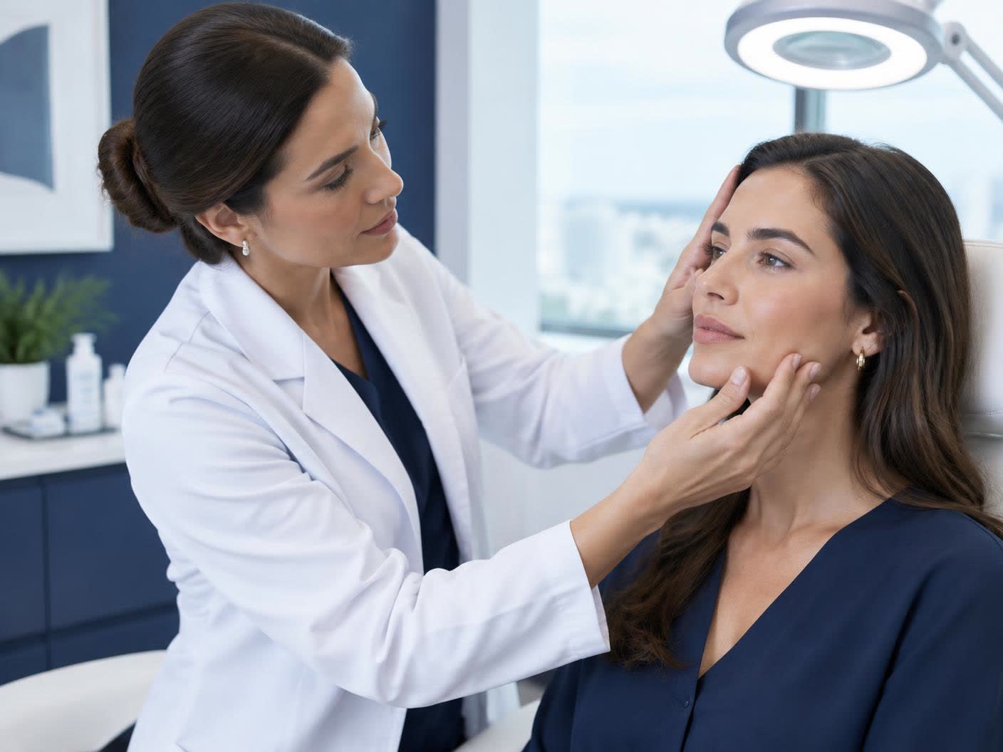 Consulta médica dedicada aos cuidados da pele
